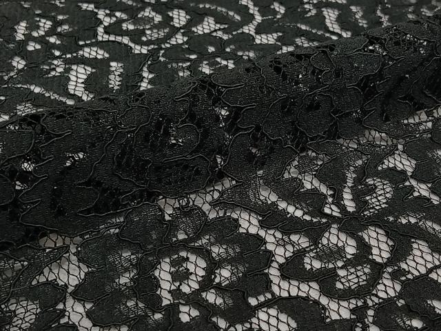 平和屋着物▽羽織 スリーシーズン 春夏秋 塵除け 総レース 草花文 黒地 AABJ3580jh