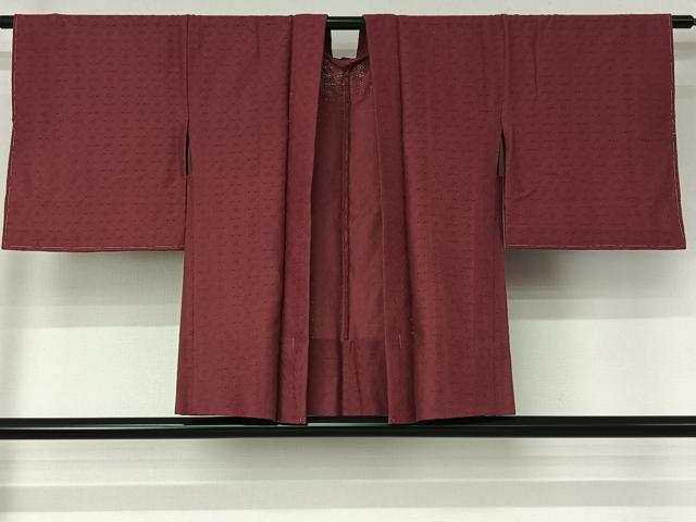平和屋着物▽羽織 スリーシーズン 春夏秋 塵除け 花尽くし 中紅色 未使用 AABJ3585jh