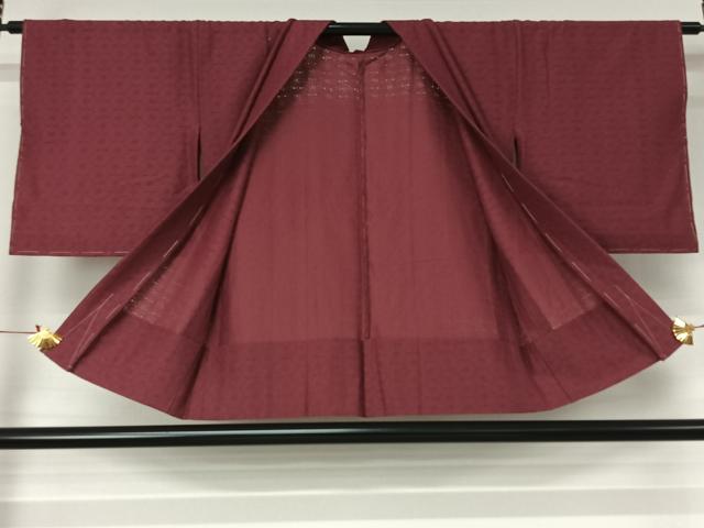 平和屋着物▽羽織 スリーシーズン 春夏秋 塵除け 花尽くし 中紅色 未使用 AABJ3585jh