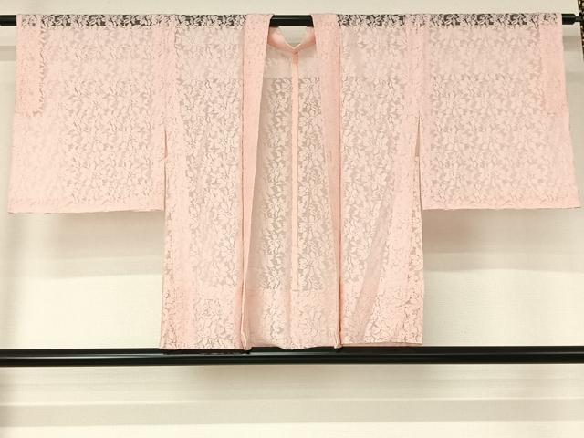 平和屋着物▽羽織 スリーシーズン 春夏秋 塵除け 総レース 草花文 銀糸 洗える着物 未使用 AABJ3587jh