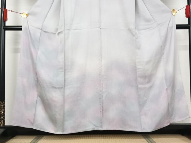 平和屋着物▽訪問着 単衣 霞文 暈し染め 正絹 逸品 AABJ3589jh