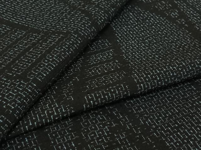 平和屋着物▽結城紬 単衣 80亀甲 よろけ立涌文 正絹 逸品 AABJ3596jh
