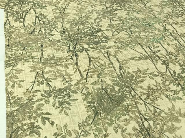 平和屋着物▽上質な小紋 単衣 枝花文 正絹 逸品 AABJ3600jh