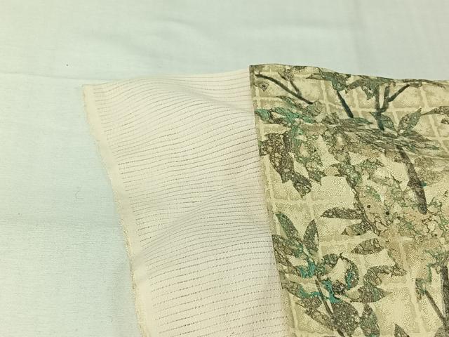 平和屋着物▽上質な小紋 単衣 枝花文 正絹 逸品 AABJ3600jh