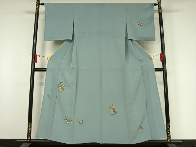 平和屋着物▽訪問着 単衣 総刺繍 鳳凰花文 金銀糸 正絹 逸品 AABJ3601jh