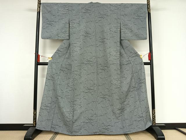 平和屋着物▽小紋 単衣 芝文 洗える着物 AABJ3608jh