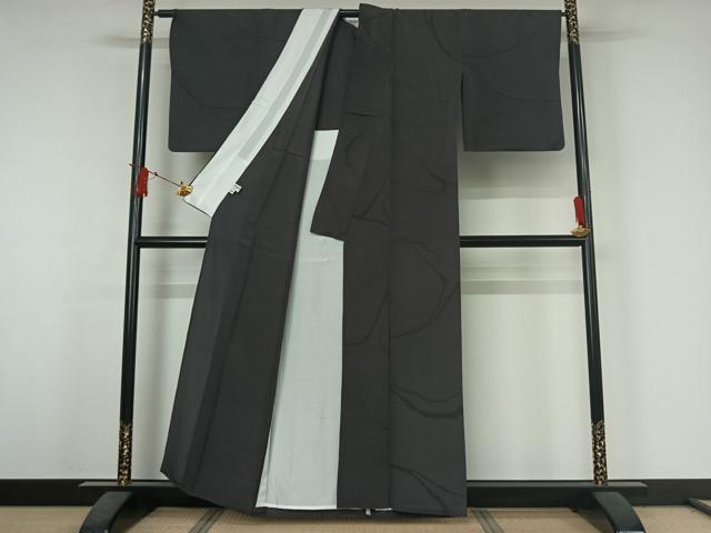 平和屋着物▽上質な小紋 単衣 流水文 正絹 逸品 AABJ3613jh
