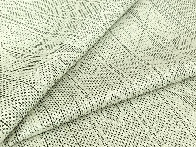 平和屋着物▽上質な紬 単衣 麻の葉間道 正絹 逸品 AABJ3615jh