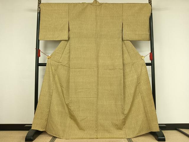 平和屋着物▽上質な紬 単衣 立涌文 正絹 逸品 AABJ3621jh