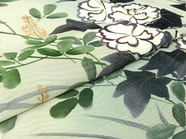 平和屋着物▽訪問着 単衣 無双 紗袷 紗×紗 流水花文 金彩 正絹 逸品 AABJ3634jh