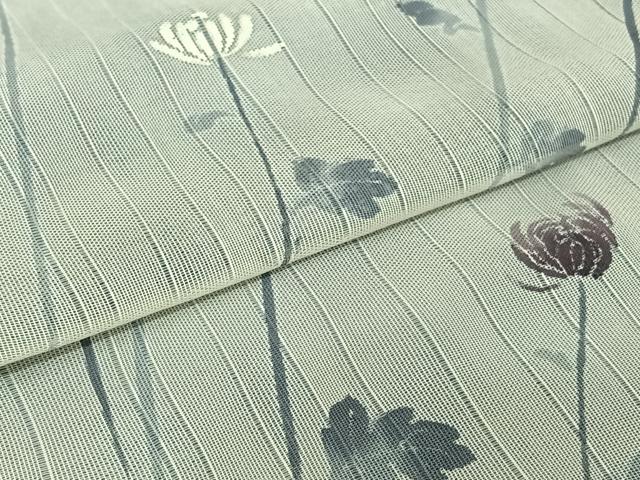 平和屋着物▽訪問着 単衣 無双 紗袷 紗×紗 手描き 草花文 正絹 逸品 AABJ3636jh