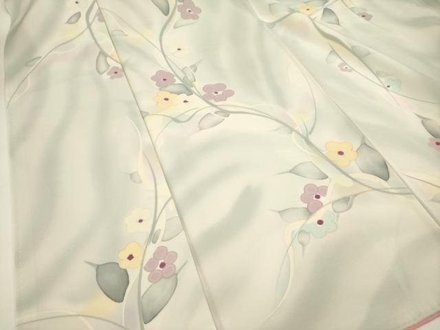 平和屋着物■上質な小紋 手描き 枝花文 暈し染め 正絹 逸品 AABJ3642br