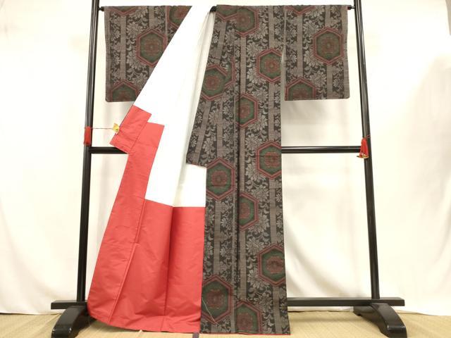 平和屋着物■本場大島紬 亀甲花文 正絹 逸品 未使用 AABJ3647br