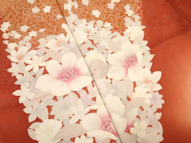平和屋着物■訪問着 草花文 暈し染め 正絹 逸品 AABJ3649br