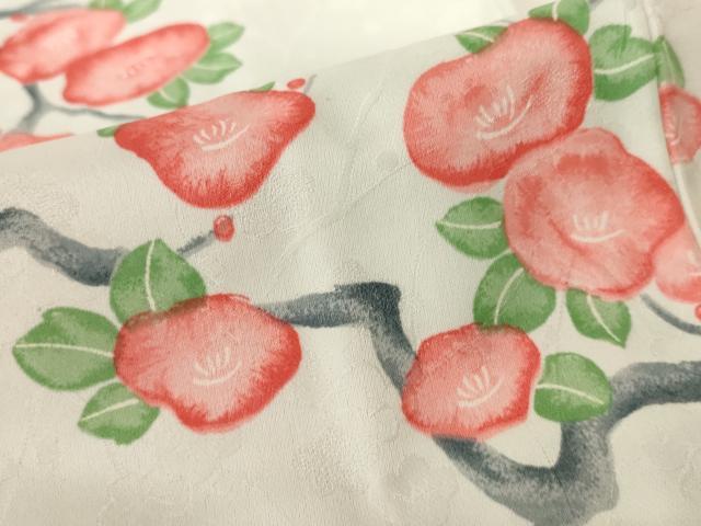 平和屋着物■小紋 手描き 枝花文 洗える着物 AABJ3668br