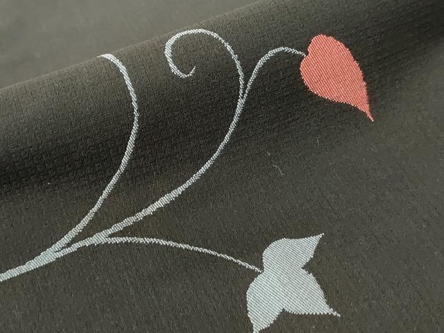 平和屋着物■小紋 花唐草文 黒地 洗える着物 AABJ3674br