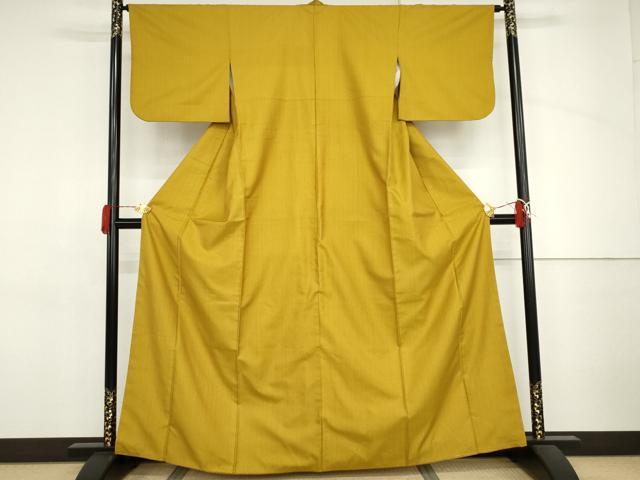 平和屋着物●山下八百子 本場黄八丈 市松綾織 格子 正絹 逸品 AABJ3684cs