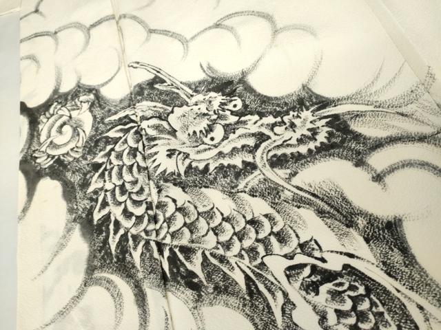 平和屋着物●三浦逸鬼 訪問着 手描き 龍 正絹 逸品 AABJ3686cs