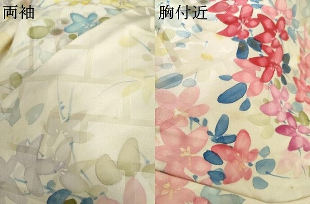 平和屋着物●豪華振袖 手描き 枝花文 金彩 正絹 逸品 AABJ3698cs