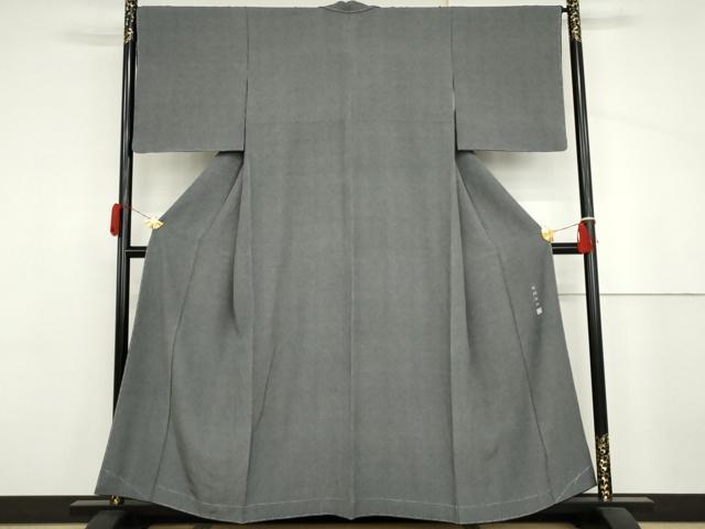 平和屋着物●伝統工芸士 保科土山 江戸小紋 角通し 黒地 正絹 逸品 未使用 AABJ3713cs
