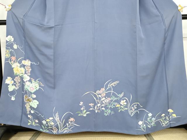 平和屋着物●訪問着 駒刺繍 花蔦の葉文 金彩 正絹 逸品 AABJ3719cs