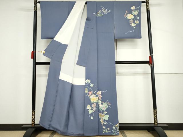 平和屋着物●訪問着 駒刺繍 花蔦の葉文 金彩 正絹 逸品 AABJ3719cs