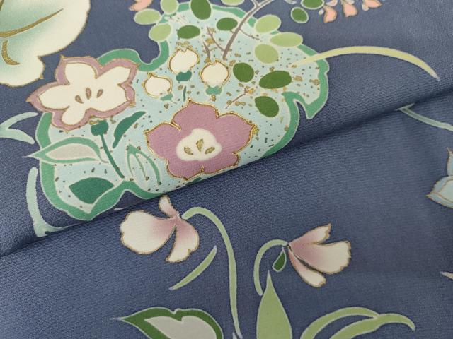 平和屋着物●訪問着 駒刺繍 花蔦の葉文 金彩 正絹 逸品 AABJ3719cs