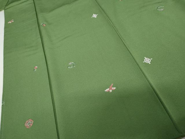 平和屋着物●上質な小紋 総刺繍 花鳥文 正絹 逸品 AABJ3721cs