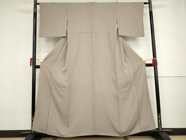平和屋着物●上質な色無地 茶鼠色 正絹 逸品 AABJ3731cs