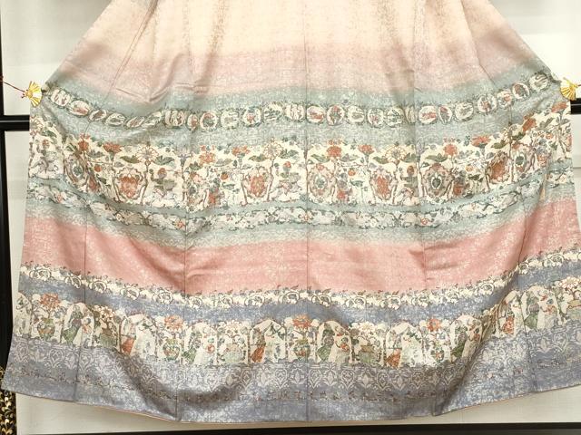 平和屋着物●訪問着 作家物 人物鳥獣文 暈し染め 金彩 正絹 逸品 AABJ3732cs