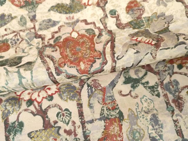 平和屋着物●訪問着 作家物 人物鳥獣文 暈し染め 金彩 正絹 逸品 AABJ3732cs