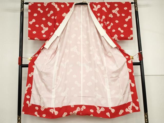 平和屋着物●長襦袢 袷 リボン 舞花 半衿刺繍 正絹 逸品 AABJ3733cs