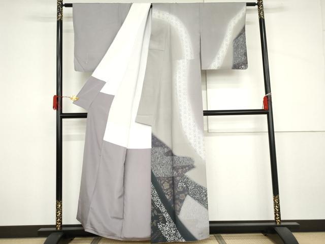 平和屋着物●訪問着 作家物 辻が花 麻の葉文様 金彩 正絹 逸品 AABJ3738cs