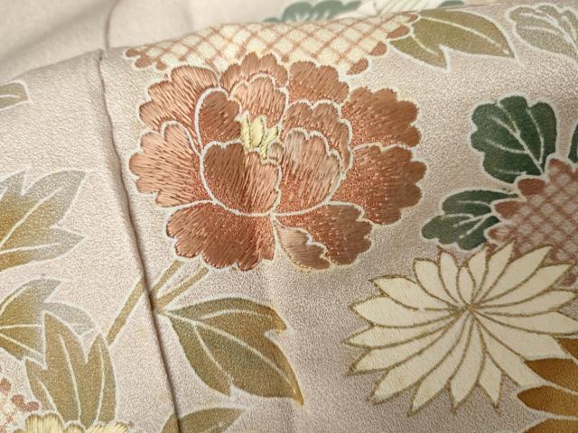 平和屋着物●訪問着 刺繍 流水松竹梅文 金糸 金彩 ますいわ屋扱い 正絹 逸品 AABJ3741cs
