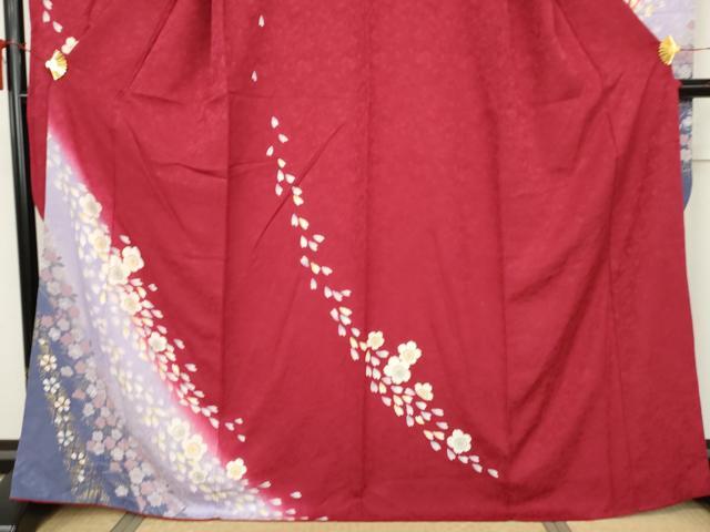 平和屋着物●豪華振袖 駒刺繍 舞桜 暈し染め 金彩 正絹 逸品 AABJ3744cs