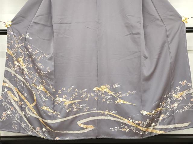 平和屋着物●訪問着 鬘帯扇面花文 金彩 正絹 逸品 未使用 AABJ3745cs
