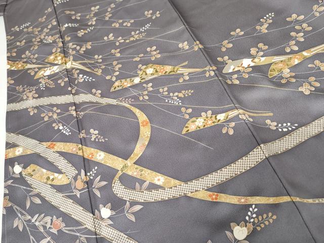 平和屋着物●訪問着 鬘帯扇面花文 金彩 正絹 逸品 未使用 AABJ3745cs