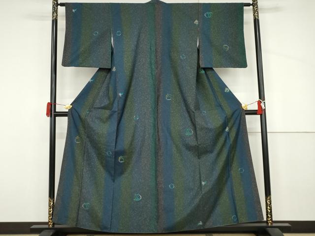 平和屋着物●本場大島紬 染大島 兎 雪輪 正絹 逸品 AABJ3747cs