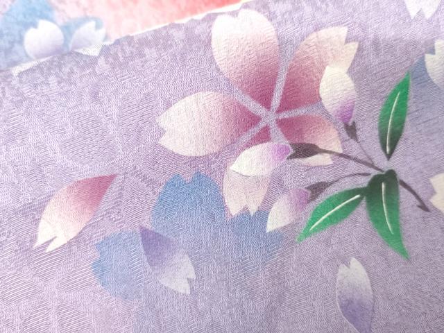 平和屋着物●豪華振袖 舞花文 暈し染め 正絹 逸品 AABJ3752cs