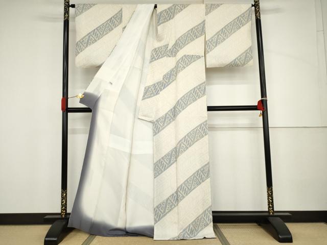 平和屋着物●上質な小紋 斜縞 正絹 逸品 AABJ3770cs