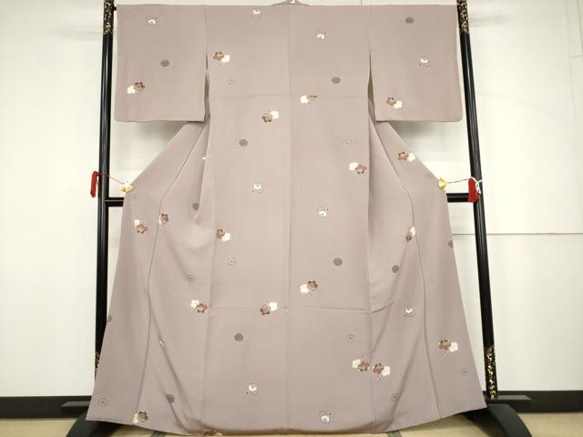 平和屋着物●上質な小紋 舞梅文 金彩 正絹 逸品 AABJ3779cs