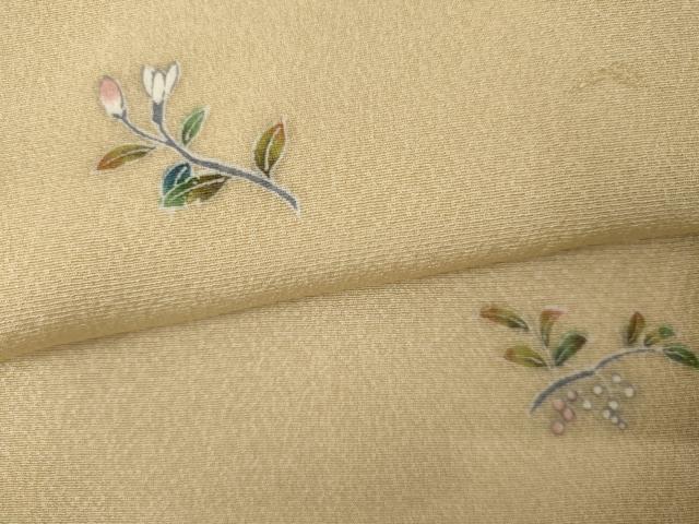 平和屋着物●上質な小紋 友禅 枝花文 正絹 逸品 未使用 AABJ3781cs