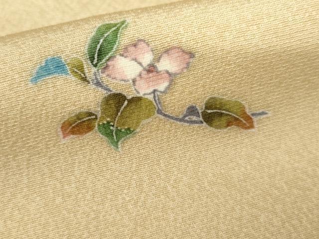 平和屋着物●上質な小紋 友禅 枝花文 正絹 逸品 未使用 AABJ3781cs