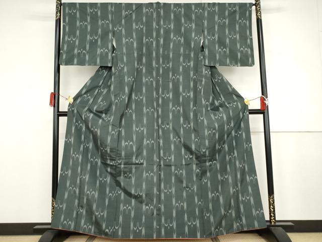 平和屋着物●上質な紬 琉球絣文様 正絹 逸品 AABJ3786cs