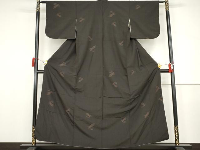 平和屋着物●上質な紬 100亀甲 跳びうさぎ 正絹 逸品 AABJ3789cs