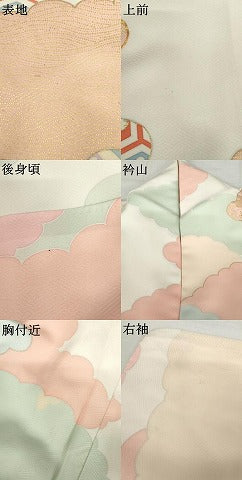 平和屋着物●訪問着 駒刺繍 雲重ね吉祥文 金彩 正絹 逸品 AABJ3811cs