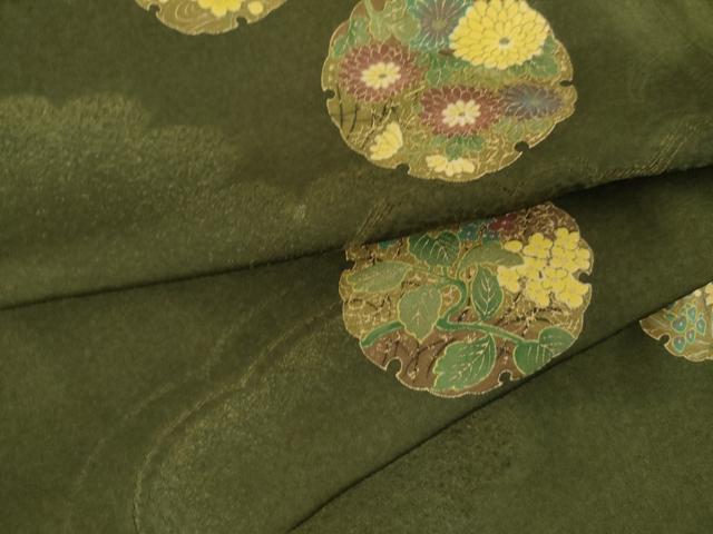 平和屋着物●上質な小紋 雪輪草花文 金彩 正絹 逸品 未使用 AABJ3816cs