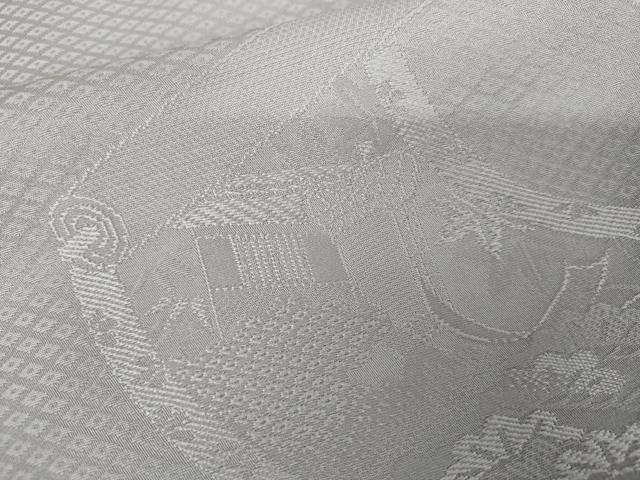 平和屋着物●上質な色無地 絵巻御所車地紋 藤色 正絹 逸品 AABJ3821cs