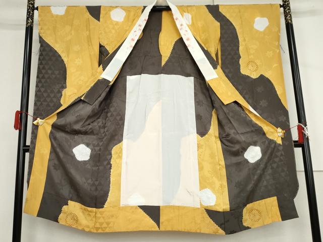 平和屋着物●振袖用長襦袢 無双仕立て 絞り 舞梅 金彩 半衿刺繍 正絹 逸品 AABJ3826cs