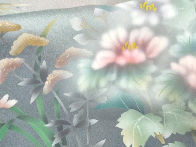 平和屋着物●訪問着 手描き 枝花文 暈し染め 正絹 逸品 AABJ3828cs